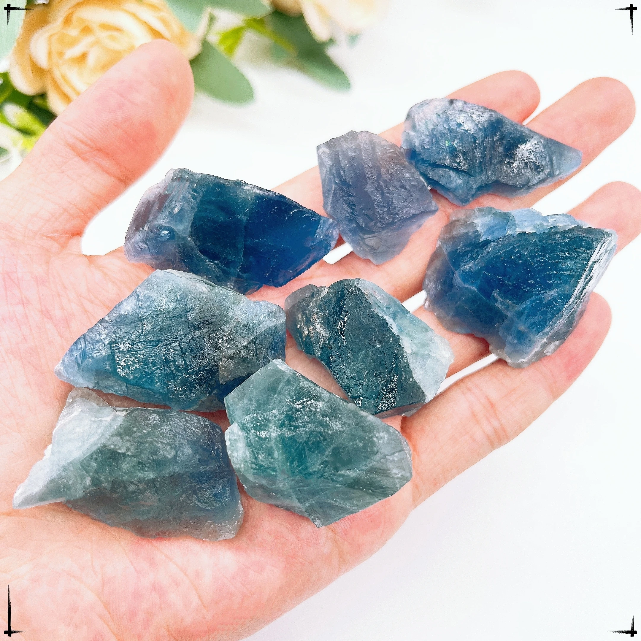 Natural Blue Green Fluorite Raw Irregular Shape Rock Minerals Specimen Crystal Quartz Healing Fish Tank Decor Home Garden Decor