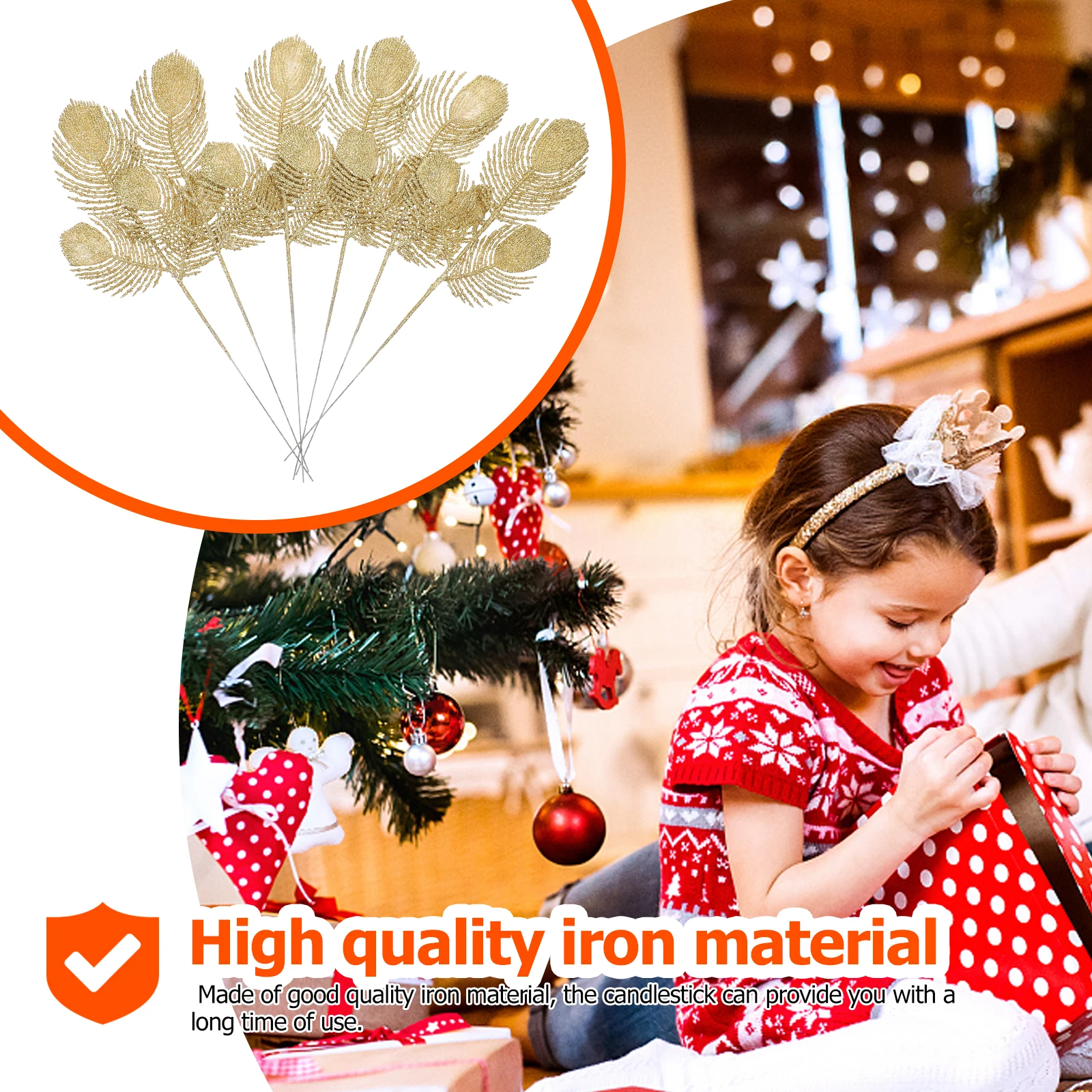 

6pcs Christmas Tree Ornaments Artificial Leaves Xmas Simulation Leaves Party Supplies Home Decoration Scene Layout Props