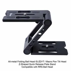 iShoot Z Flex Tilt Head Folding QR Plate Camera Ball Head Stand Max Load 3.5kg for DSLR Tripod Slider Rail Stabilizer