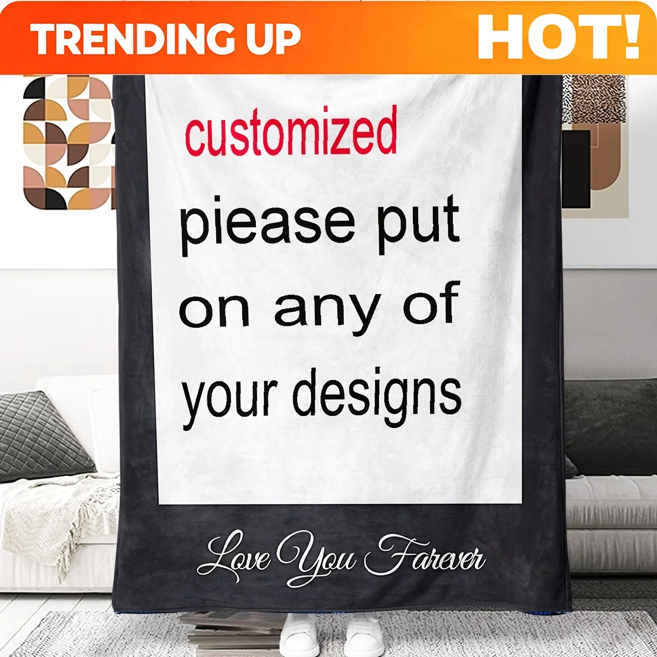 Customize Custom Photo Flannel Fleece Blanket - Personalize with Your Image, Soft & Cozy for Bed, Sofa, Camping - All-Season War