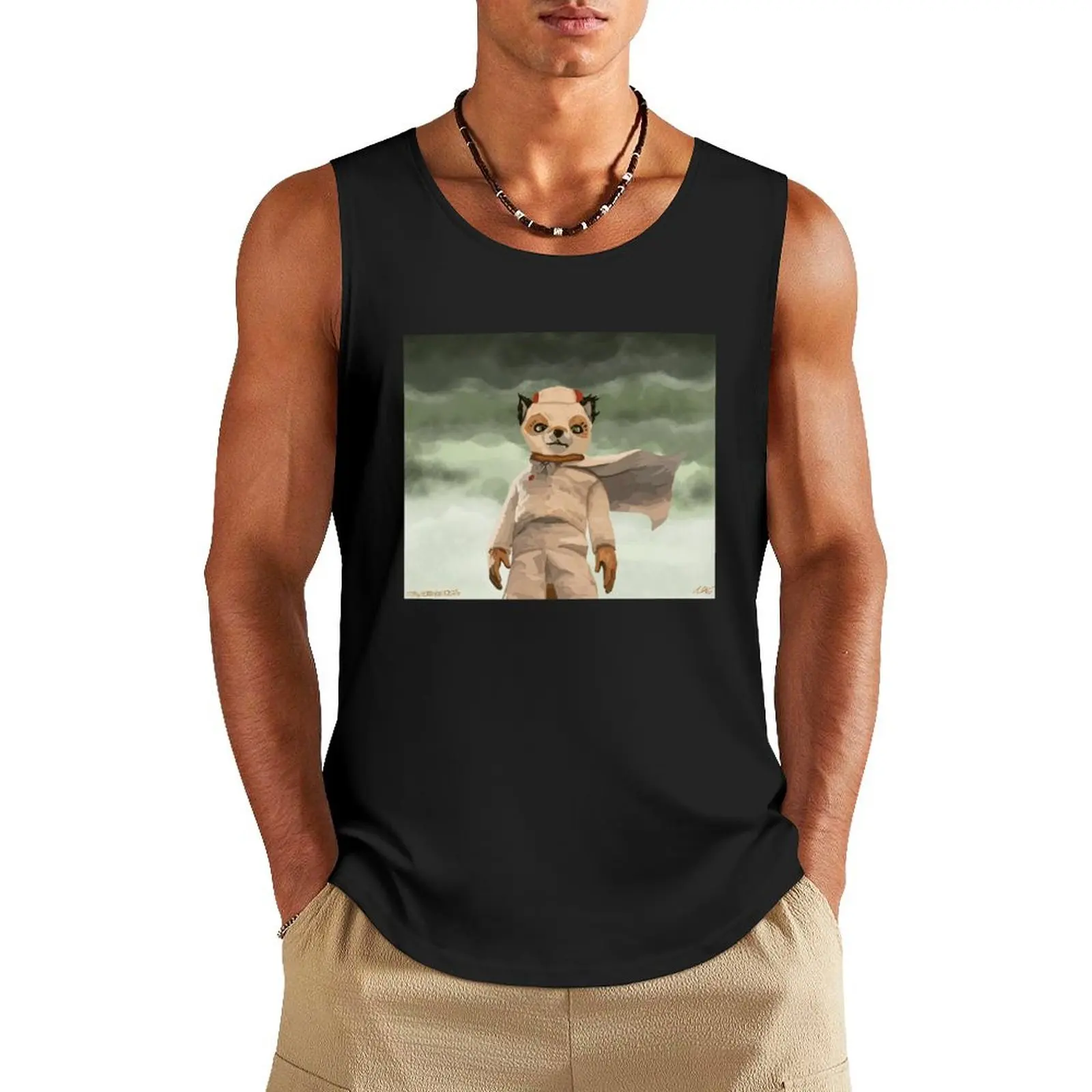 

Fox in Fog Tank Top t shirts T-shirt Men's gym T-shirt sports t shirt gym
