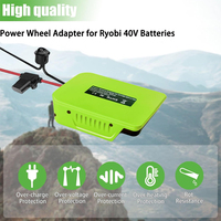 Battery Power Wheel Adapter for Ryobi 40V Li-ion with Fuse and Switch for DIY Remote Control Toys Work Light Power Connector