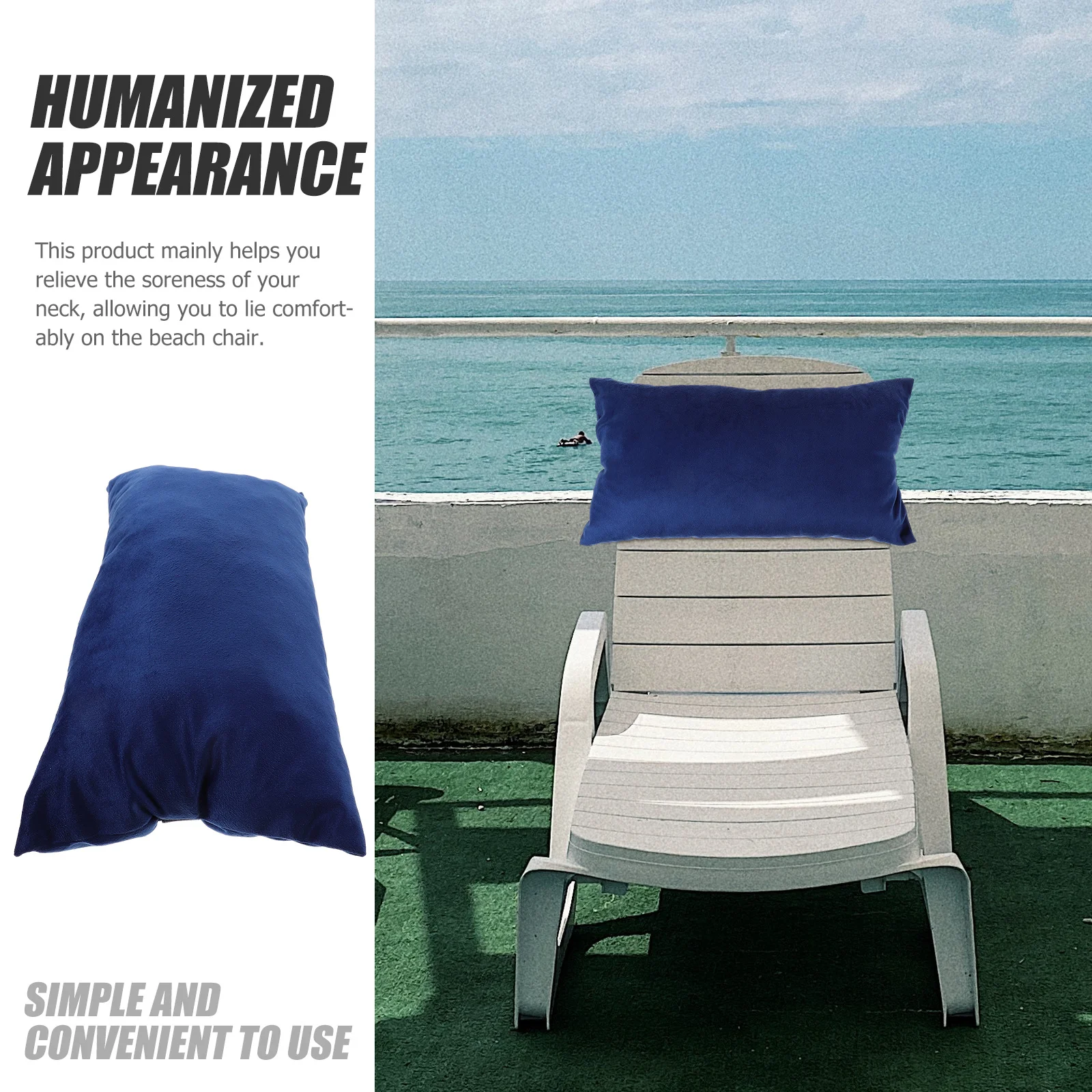 

Headrest Pillow For Beach Chair Foldable Padded Cushion Recliner Neck Support Lounger Deck Chair Accessory Sunbathing Seat