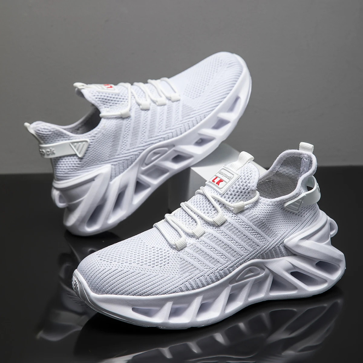 Modische Vielseitige Bequeme Gestreifte Sport-Freizeitschuhe für Herren, Unisex Dickbesohlte Lauf- und Wanderschuhe – Detail 10