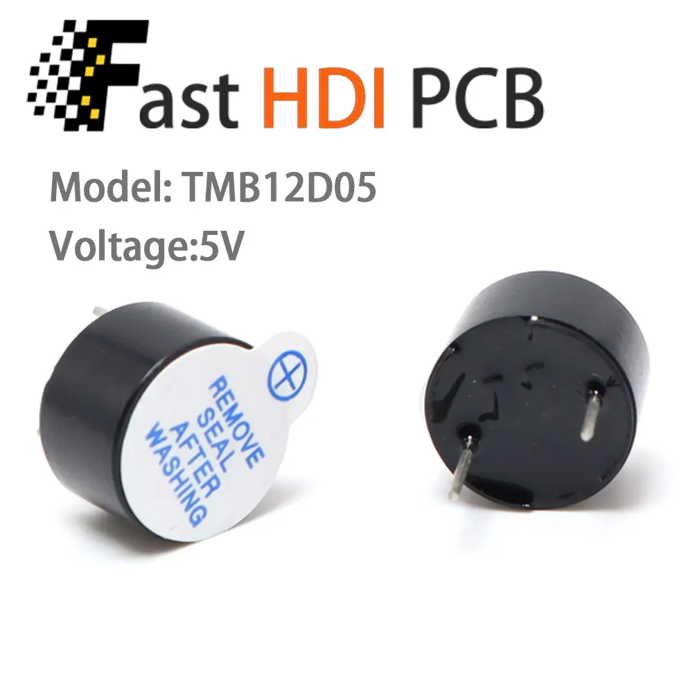 工場供給 TMB12D05 アクティブブザー 5V 12V 3V - 直径 12mm ロングビープ音、30mA低電力、2700±200Hz、迅速な発送
