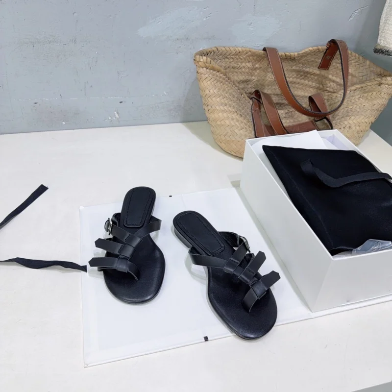 2026 New Summer Women Nude Flat Slide Sandals Three Strap Open Toe Non Slip Soft Sole Casual Beach Outdoor Ladies Mule Slippers
