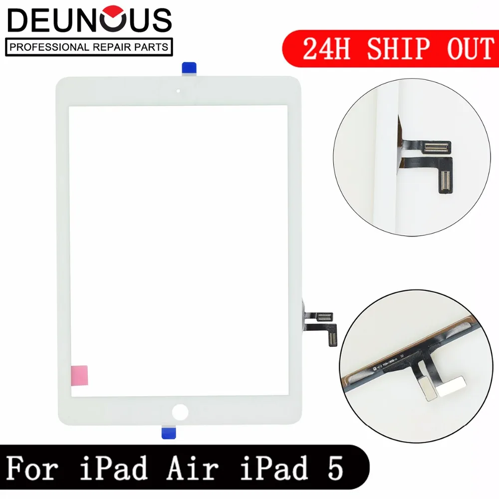 New for iPad Air 1 iPad 5 Touch Screen Digitizer no Home Button Front Glass Display Touch Panel Replacement A1474 A1475 A1476