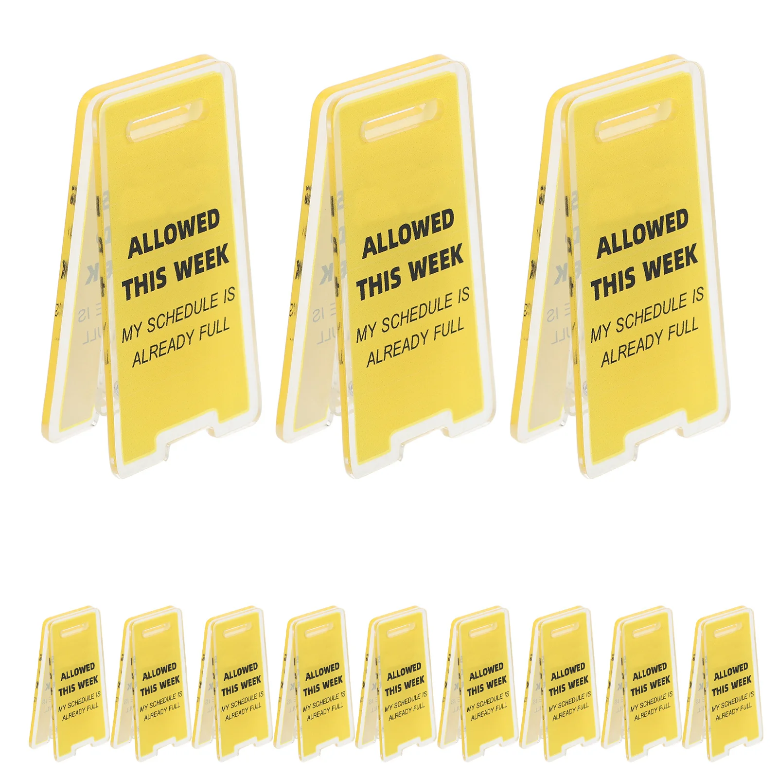 

12pcs Creative Desktop Decor Memo Holder Cute Office Accessories Standing Clip For Notes Receipts Caution Overstimulated Sign