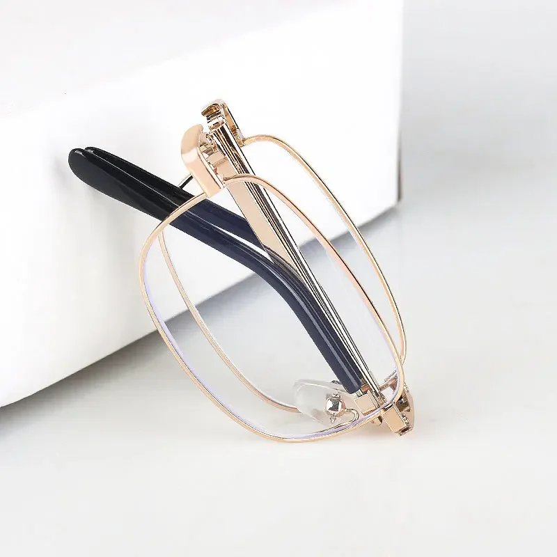 Multifocal Folding Reading Glasses Anti-blue Light Men Women Metal HD Lenses Eyewear Far Near Sihgt Eyeglasses