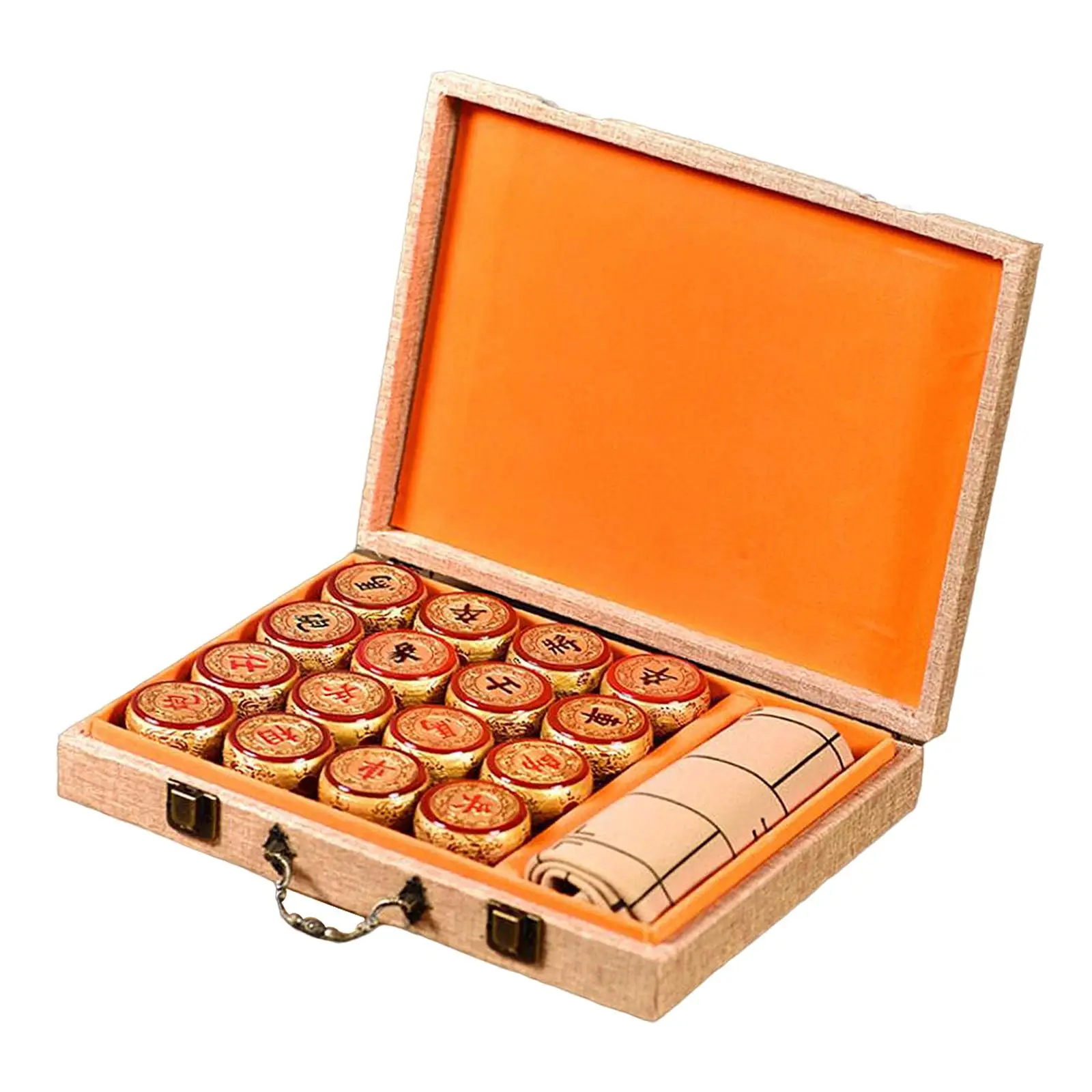 Chinese Chess Wooden Board Game for Family Strategy Fun Traditional Xiangqi Set Gift for Adults Kids Collectible Decor