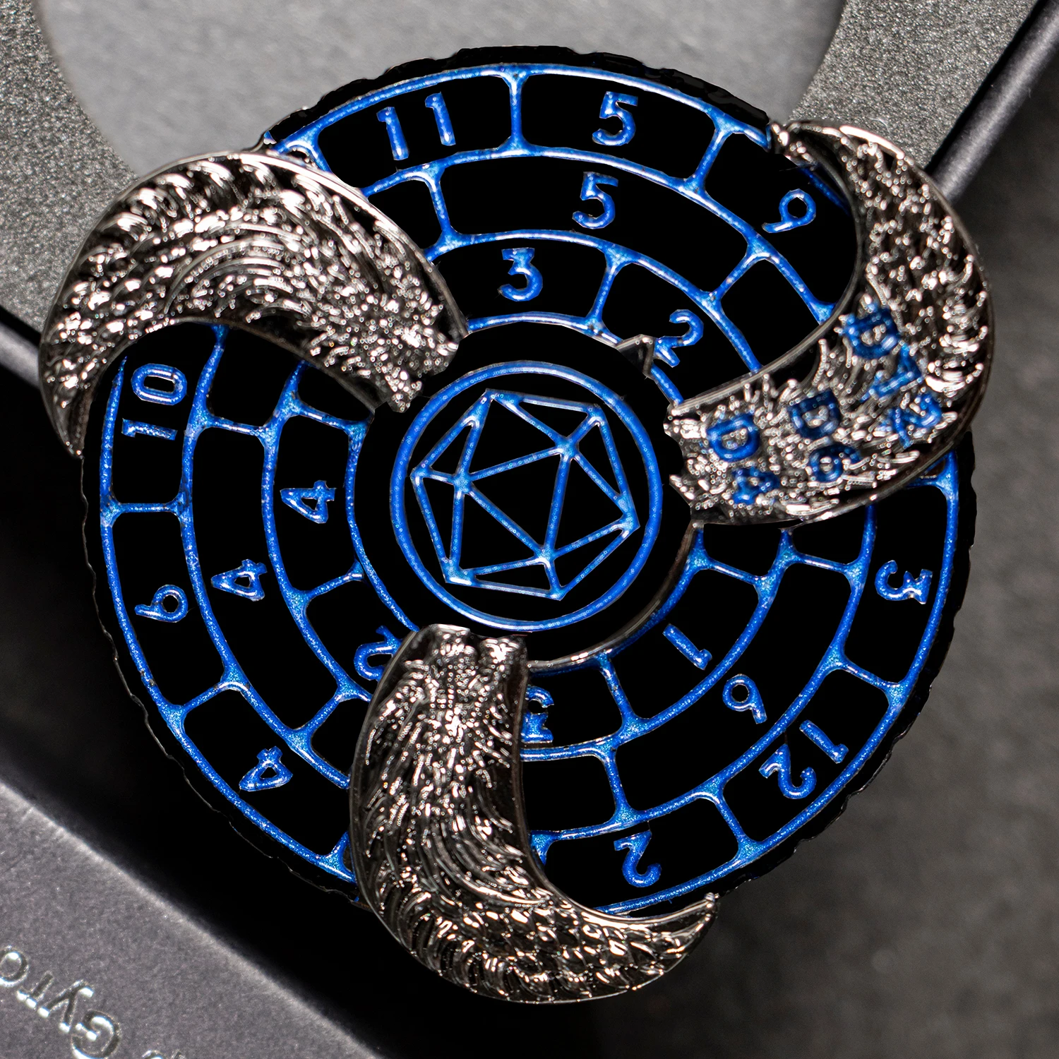 Blue Black DND Metal Fidget Spinner Dice Dragon Gyro Roulette DnD Dice for Dungeon and Dragon Table Role Playing Games Dice Set