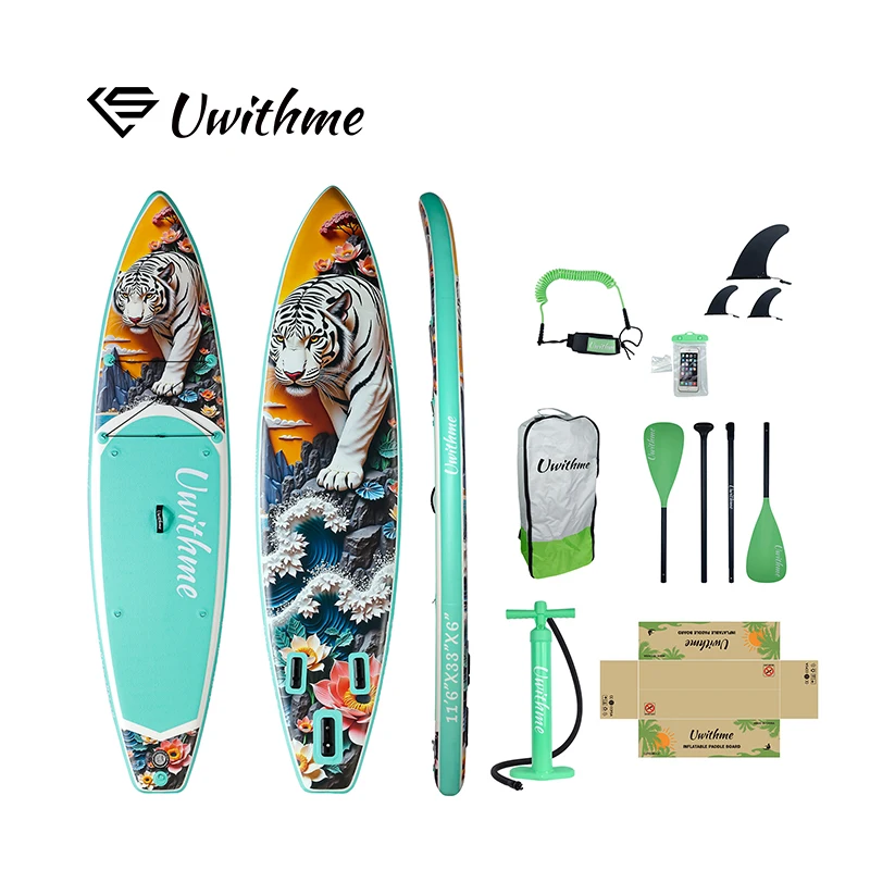 

Inflatable sup Stand Up Paddle Board Paddling Board Surfboard Surf Sup Board 11'6''x33''x6'' Non-Slip Water Sport Paddle Board