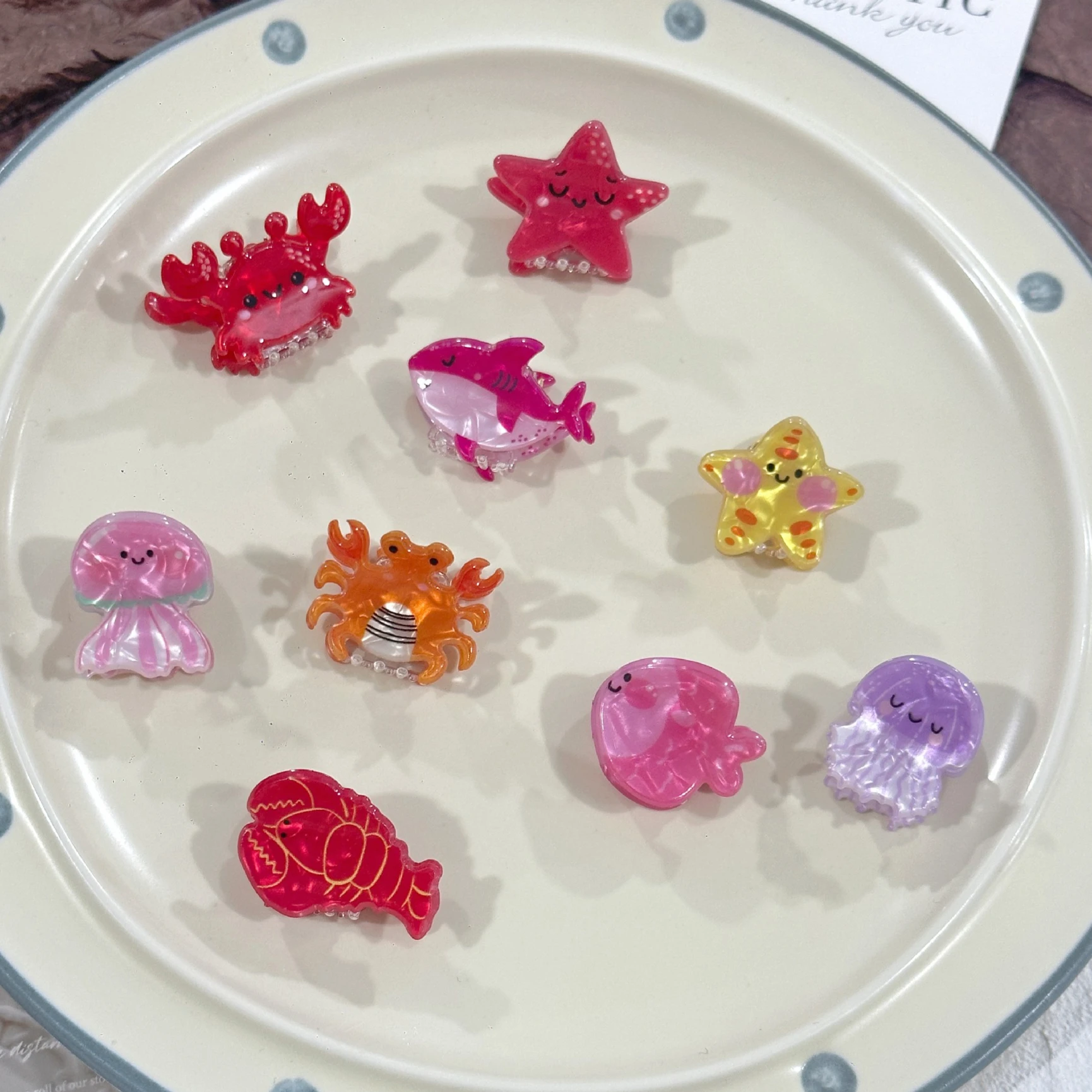 Pinces à cheveux océan petites pinces à pression baleine homard étoile de mer méduse Design enfants pinces à frange latérale