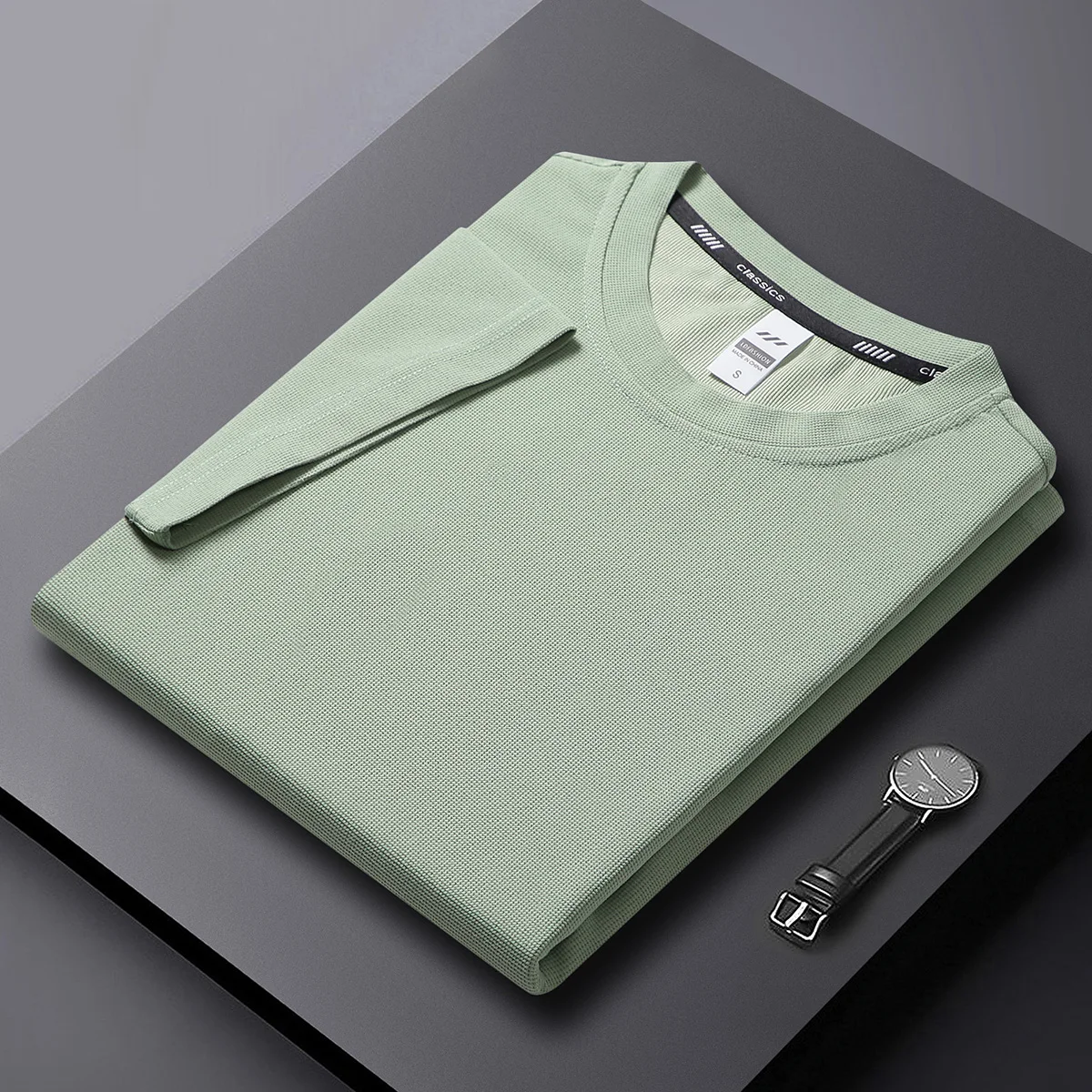 New T Shirts Men Oversize High Quality Streetwear Short-sleeve Tee Waffle O-neck Solid Basic Tops Blank Women Unisex Plain Shirt