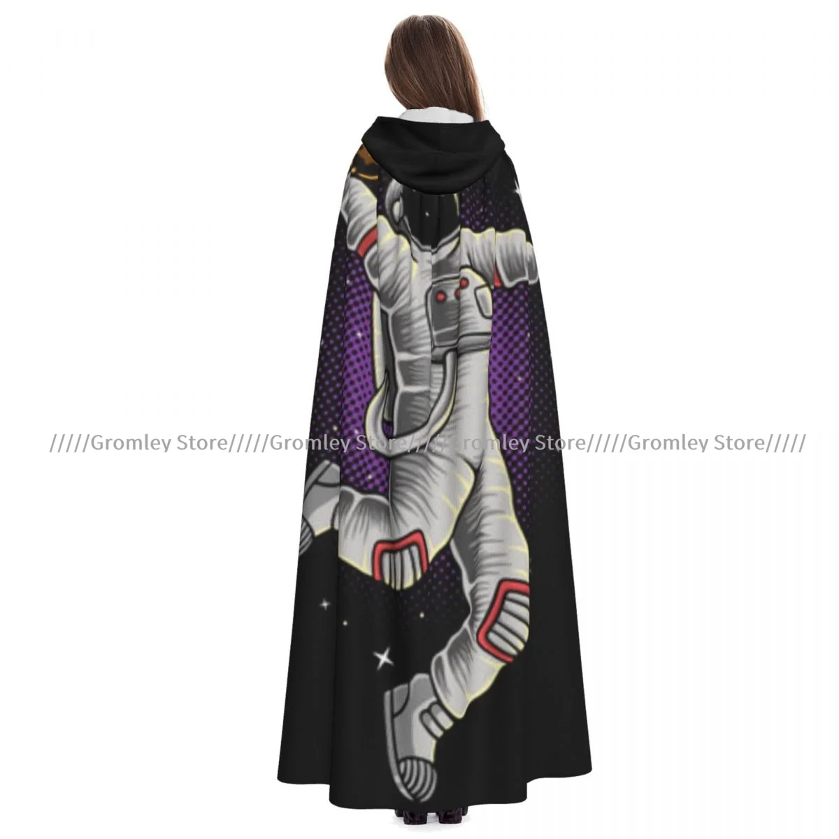 Medieval Halloween Cosplay Cloak Hooded Coat Astronaut Basketball In Space Cape Coat Long Trench Costume Wizard Cloak