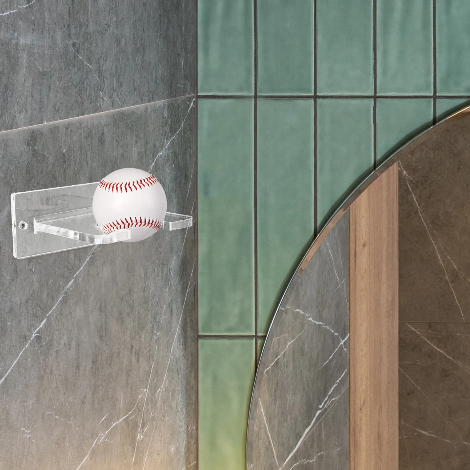 Transparent Acrylic Baseball Bat Holder Wall Mounted Vertical Softball Bat Storage Display Stand Wall Softball Bracket