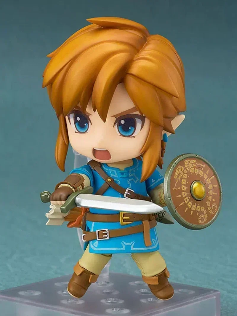 Anime The Legend of Zelda Link Joint mobility 733 Q-version Action Figure PVC Model Statue doll Toy Desk Decor Collection Gift boxed view 4