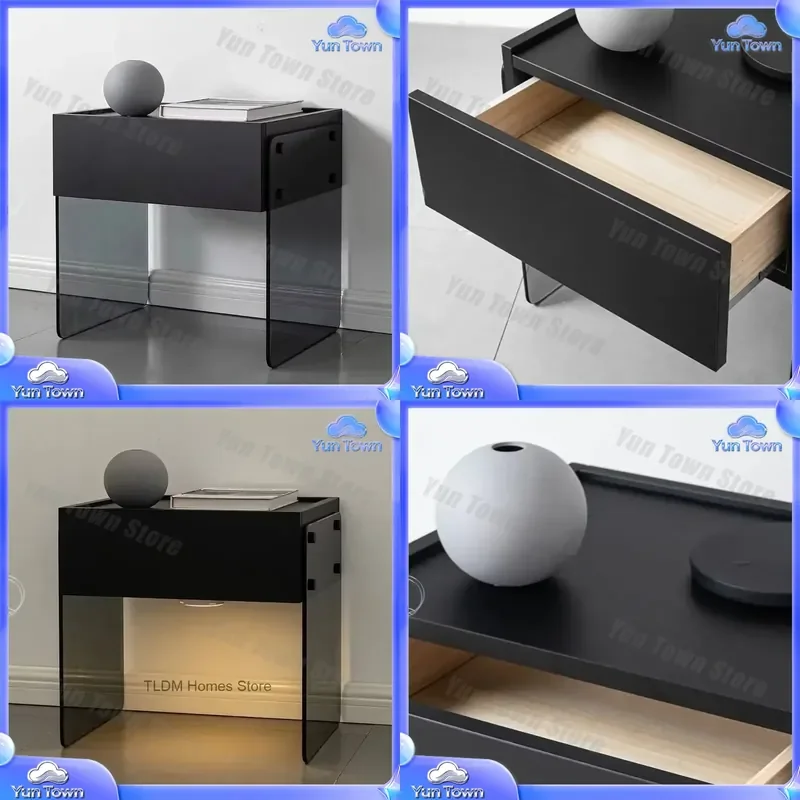 Minimalist Desk Side Nightstand for Modern Bedroom Bedside Table Nordic Acrylic Furniture Luxury Aesthetic Living Room End