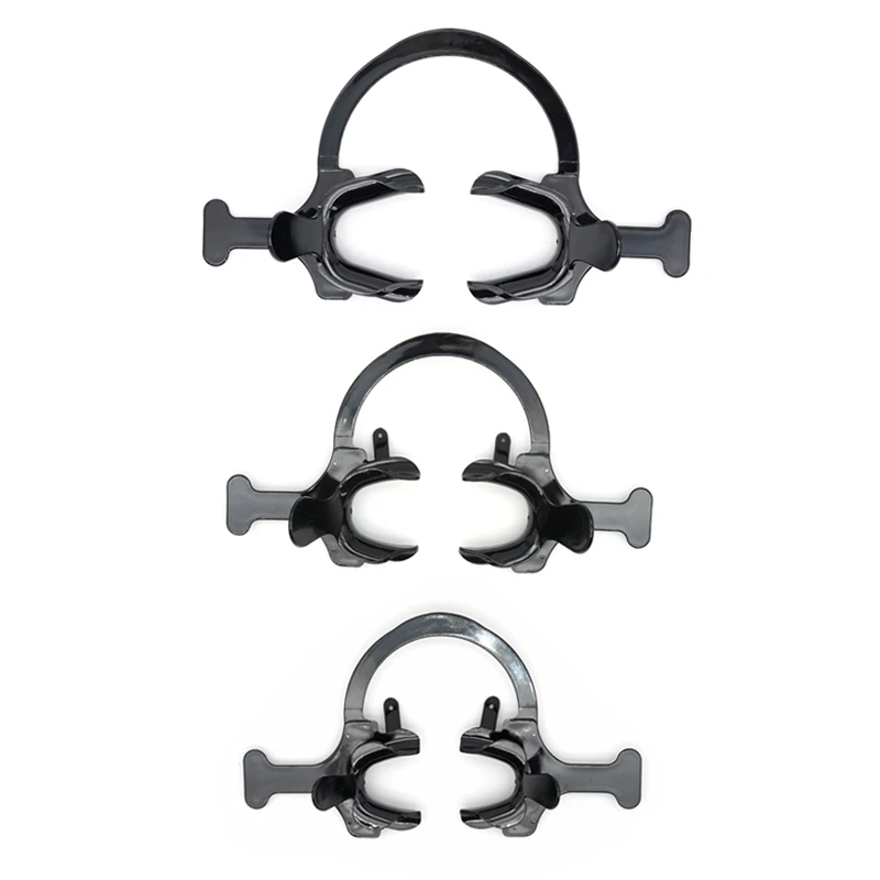 1pc Black Dental Intraoral Cheek Lip Retractor Spreader Orthodontic Mouth Opener C-Shape with Handle S/M/L Sizes