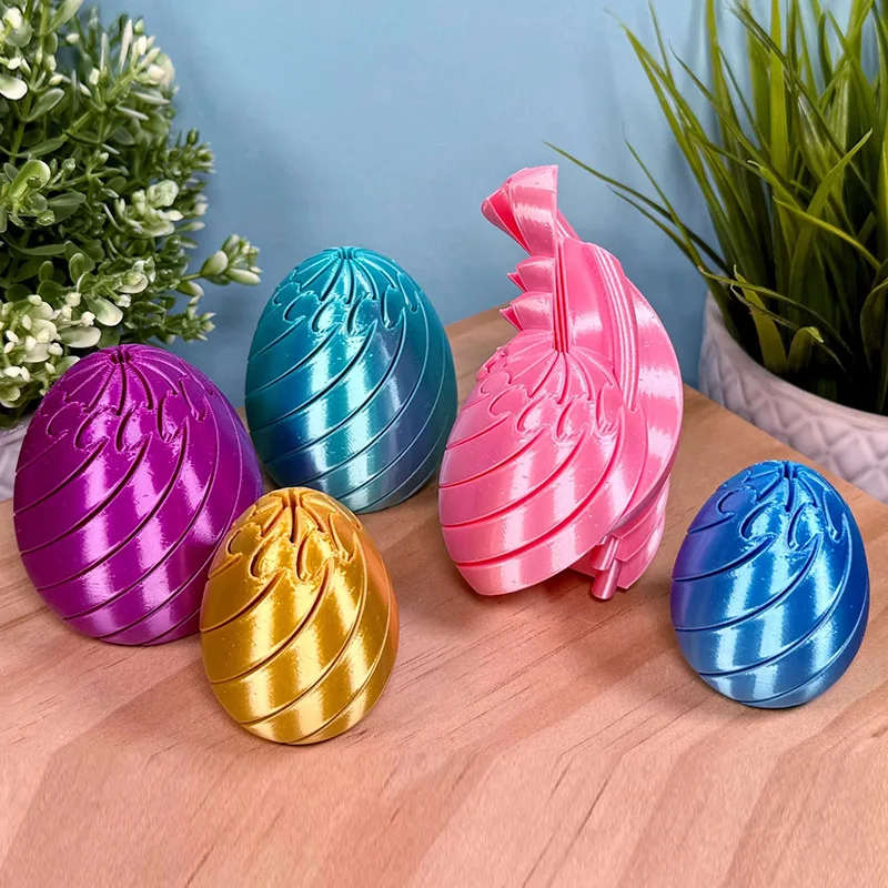 Easter Egg Sculptures & Figurines Toys 3d Printed Easter Egg Toys Slippery Fingertip Toys Funny Fidget Toy Home Desktop Decor