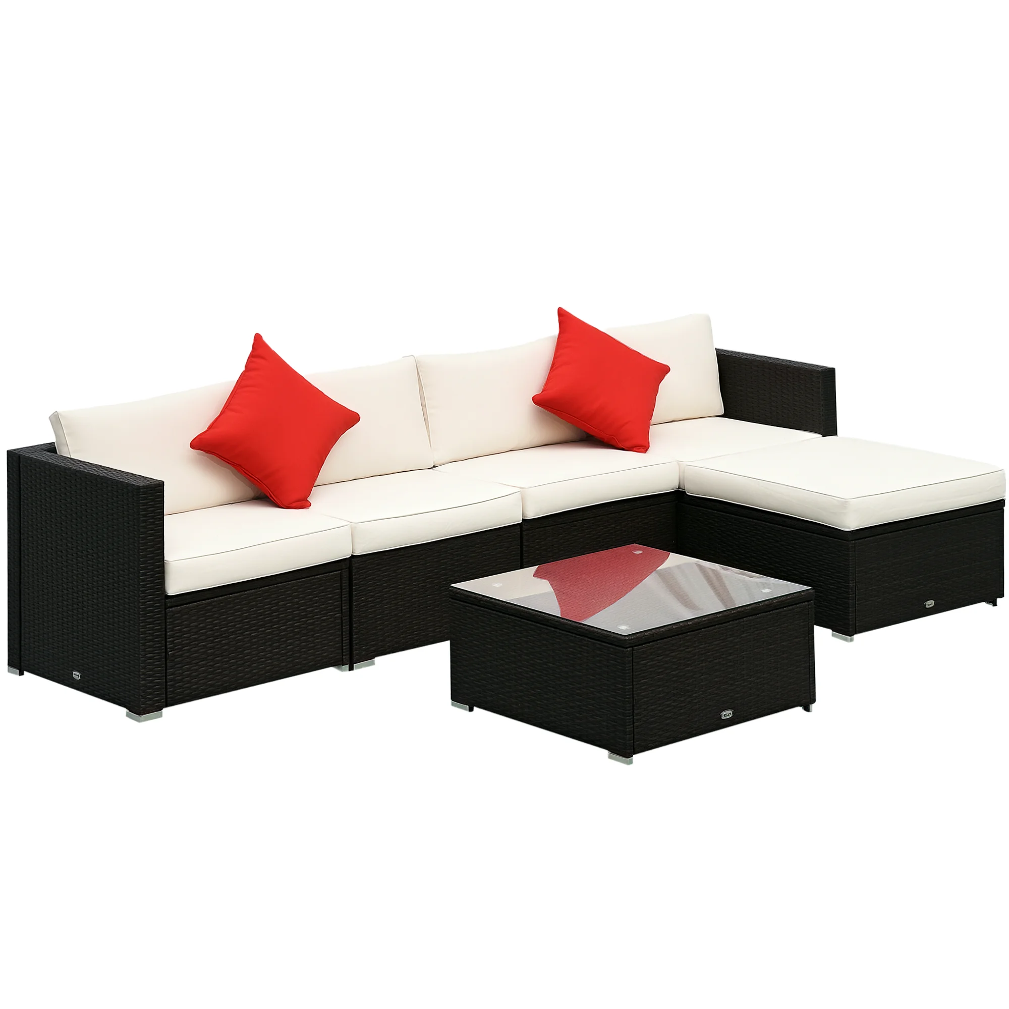 6 PCS Outdoor Rattan Sofa Furniture Infinite Options & Pure Comfort White