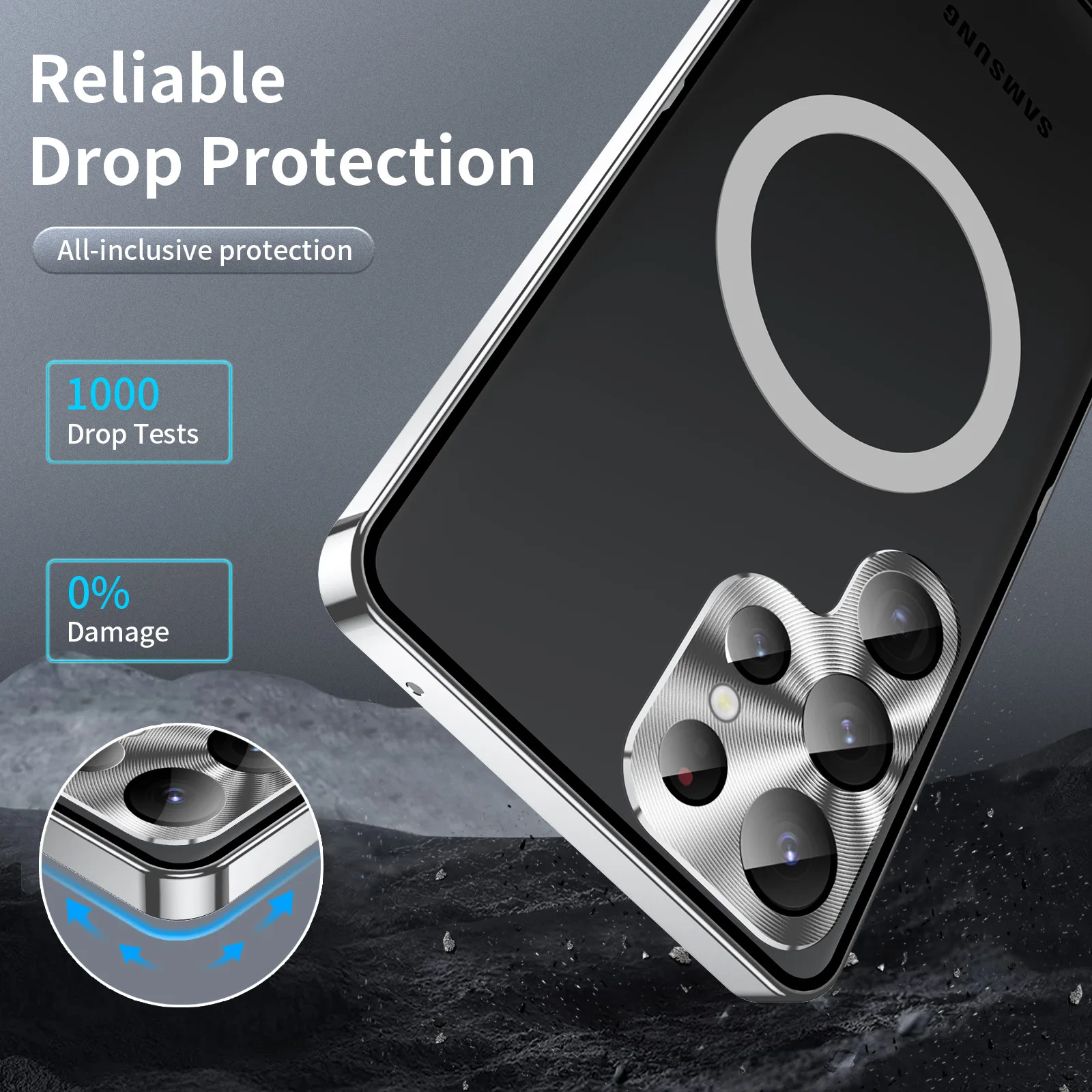 Magnetic Magsafe Case For Samsung Galaxy S24 S23 S22 S21 Note20 Ultra Metal Alloy Glass Frosted Protective ultra-thin back cover