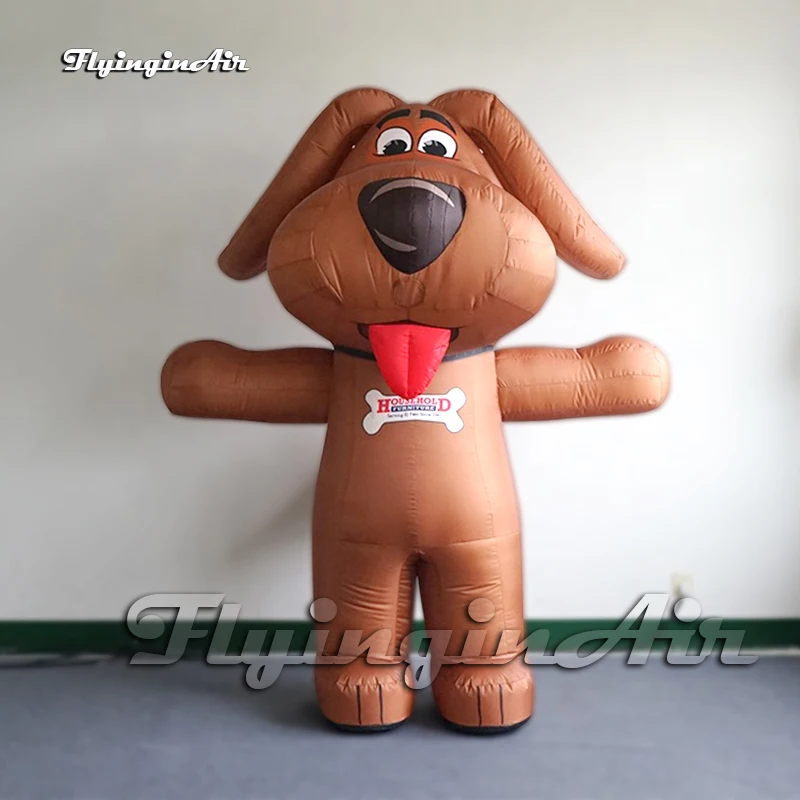 

Cute Walking Inflatable Dog Costume Advertising Puppy Balloon Adult Wearable Blow Up Cartoon Animal Mascot Suit For Event