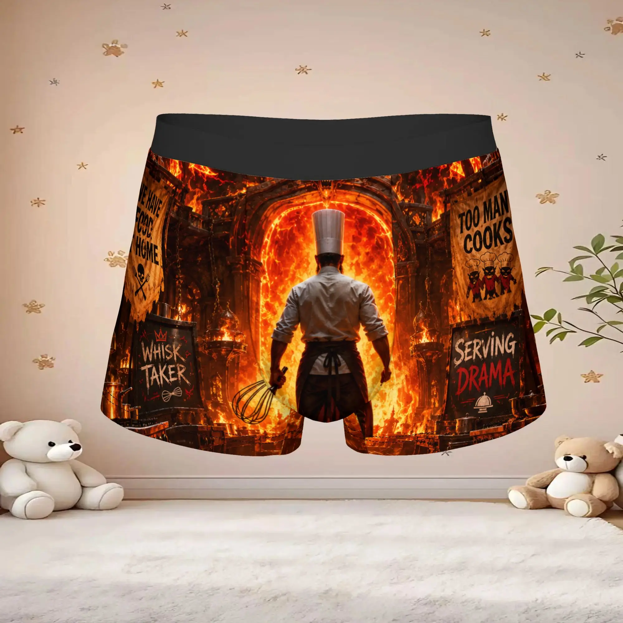 1pc Popular Hell Kitchen boxers Fun Kitchen Meme Novelty Panties Men's Underwear Print Shorts Boxer Briefs