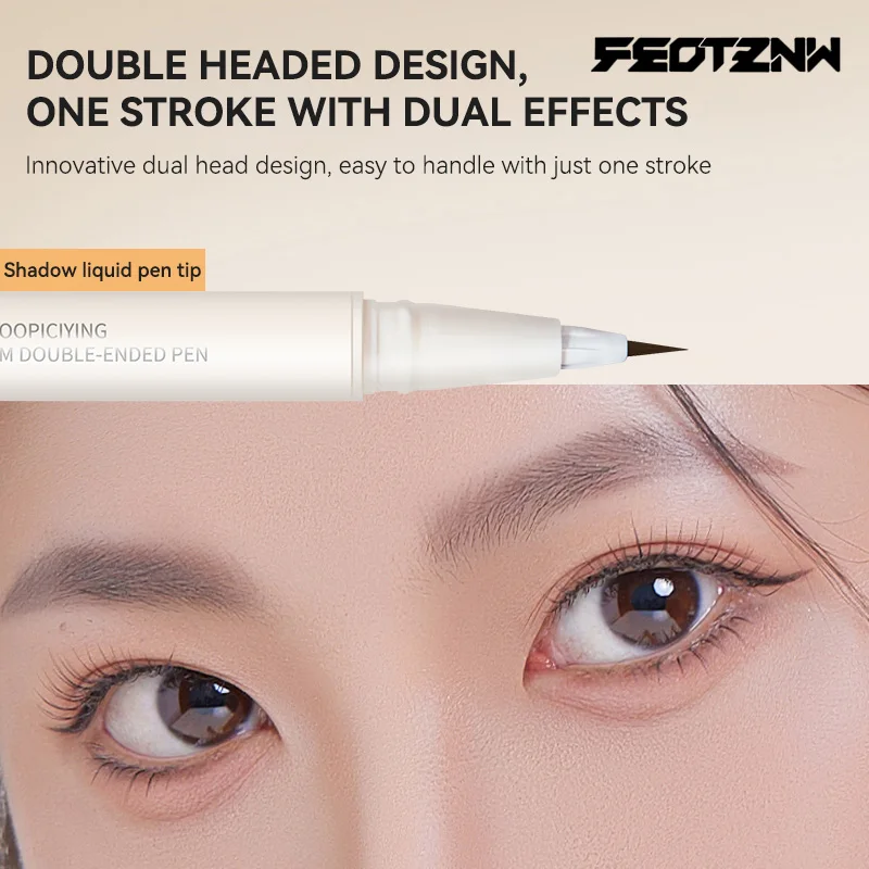 Feotznw Stylo tridimensionnel à double tête, éclaircissant tridimensionnel, sans bavures, utilisez les lèvres et les yeux