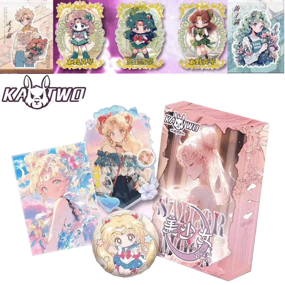 Sailor Moon Card Collection Japanese Anime Character Lively Beautiful Girl Cool Summer Days Drip Adhesive Card Kid Toys Gift