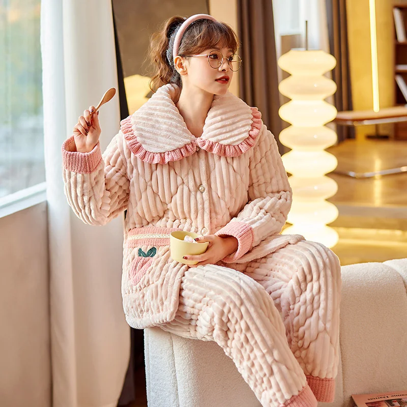 

Комплекты пижам с бюстгальтером для женщин: шикарные синие зимние свободные пижамы с цветочным принтом, очаровательные, модные, минималистичные, свободного кроя, из льна и хлопка, уютные, для сна.