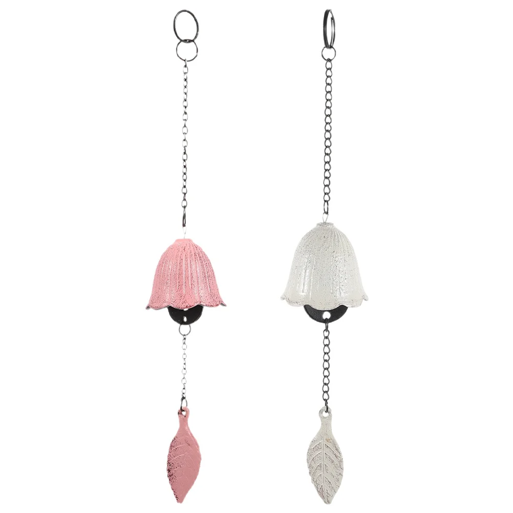 

2Pcs Retro Iron Wind Chime Leaf Design Hanging Temple Bells Outdoor Garden Balcony Decoration Hanging Bell Chimes