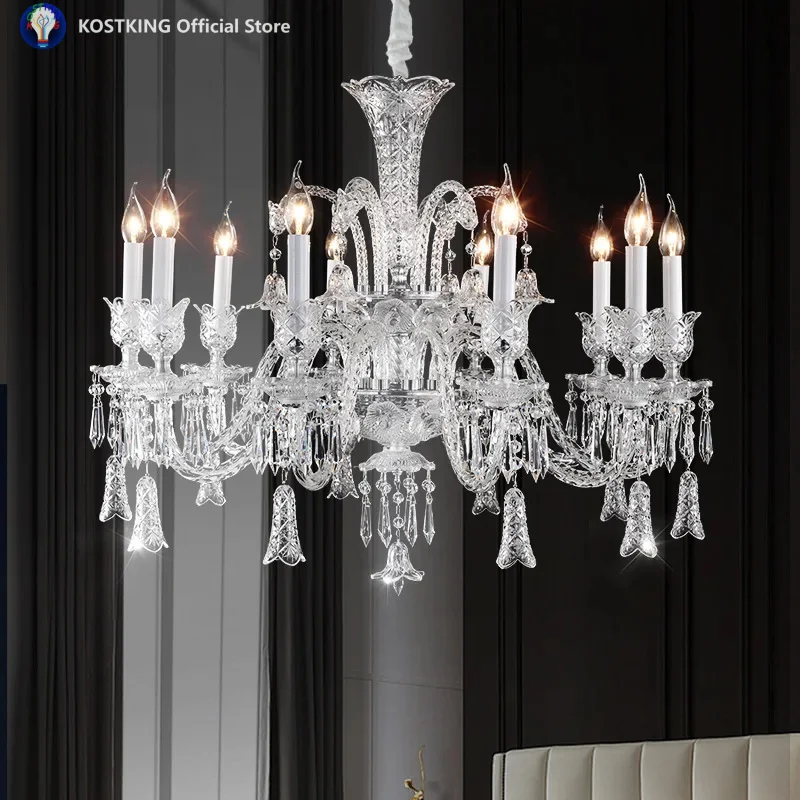 Top Grade Crystal Chandelier Lighting Extra Large Full Family Range Hotel Restaurant  Foyer Lights For Villa 110v-220v Luxury