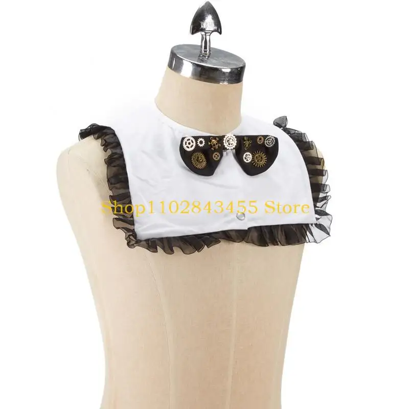 49MC Fashion Versatile Blouse Attachment Women Steampunk Cosplay False Collar Dickey