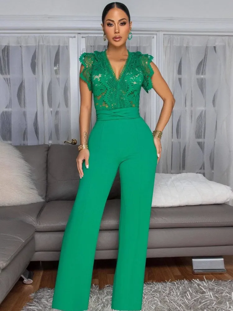 

Solid Color Women Jumpsuits For Summer Autumn Short Sleeve Loose Fashion Streetwear Overalls Wide Leg Pants Trousers 2025