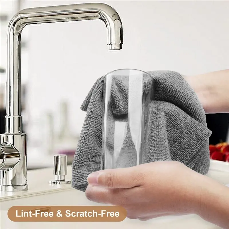 B62B-Hand-Tearable Rags Thickened Water-Absorbent Lint-Free Towel Rolls, Microfiber Kitchen Dishwashing Cloths Pink