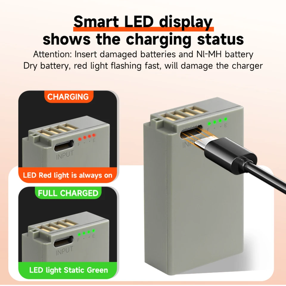 2000mAh EN-EL20 EL20 EN EL20A バッテリー USB入力付き ニコン