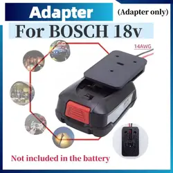 Silicone 14awg For Bosch 18V Li-ion Battery to DIY Wire Cable Connect Output Adapter Tool New