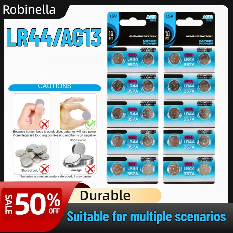 

E28E 10/20 Packs AG13 LR44 Alkaline Button Cell for Multiple Applications: Electronics, Tools, Meters,Watch Batteries Reloj