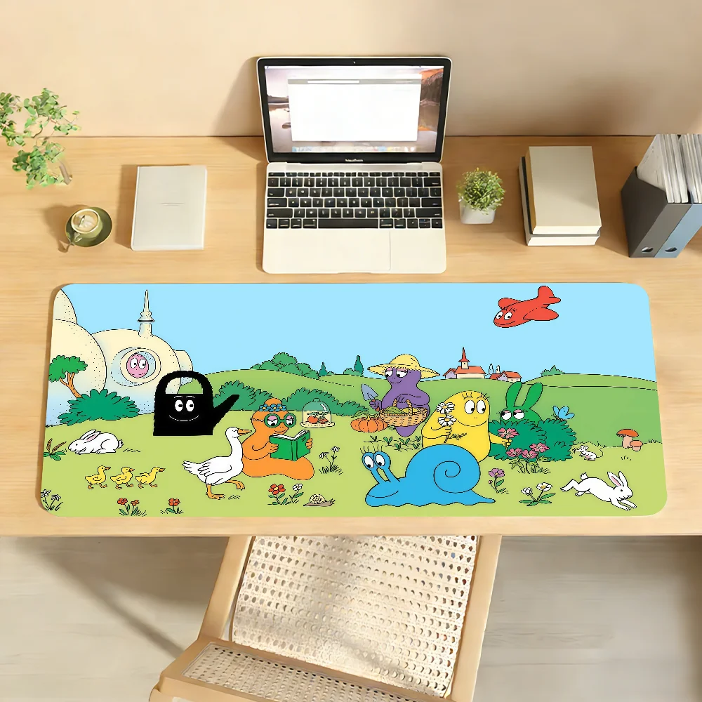 Cartoon Barbapapa Mouse Pad Non-slip Desk Mat PC Laptop Accessories Office Keyboard Large Gamers Decoracion