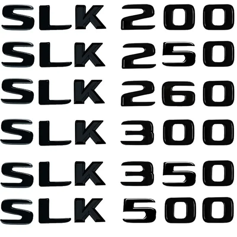Car Rear Trunk Letter Emblem Badge Decals Sticker For Mercedes Benz SLK63 4 MATIC SLK200 SLK300 SLK350  SLK260 SLK500 SLK250 55
