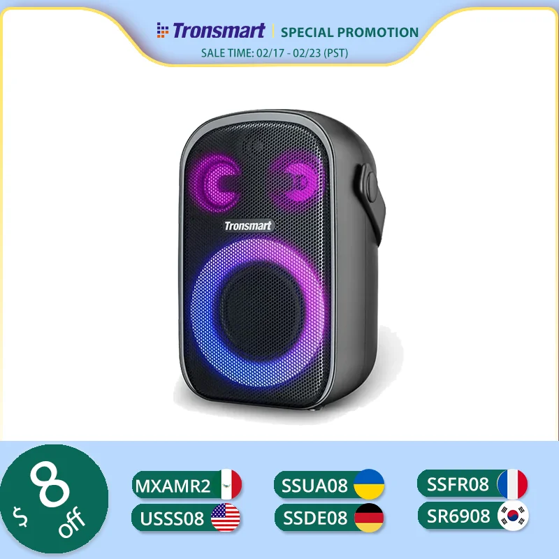 Tronsmart Halo 100 Speaker Halo 110 Bluetooth Speaker with 3-Way Sound System, Dual Audio Modes, App Control, for Karaoke, Party