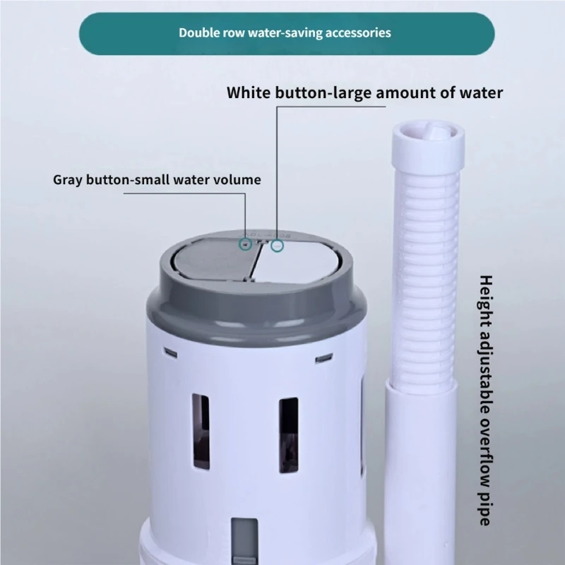 Complete 3Inch Toilet Refill With Split Flush Valves Needle Fill Valves And Double Flush Button Easy to Install
