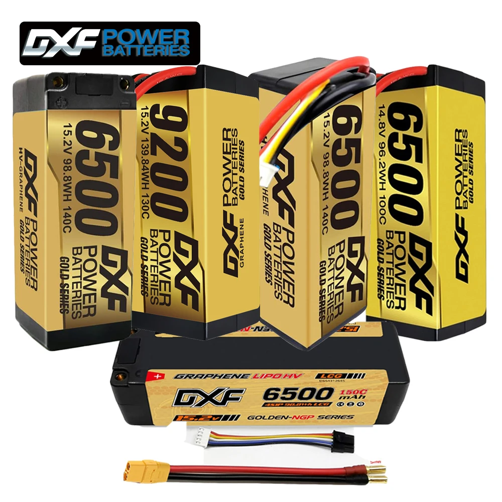 DXF 6500mAh 4S  Lipo Battery 14.8V 15.2V Grade A  LCG HV Battery Hardcase with XT90 EC5 Connector for RC Model Car Boat Truck