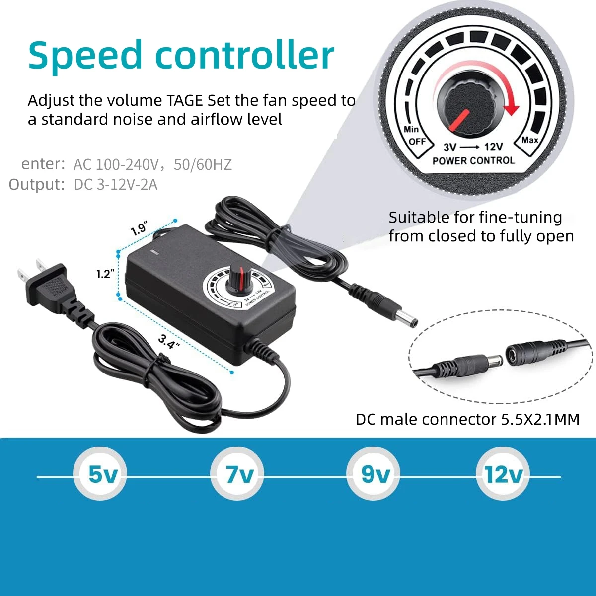 مروحة عادم المطبخ المدمجة البسيطة، سرعة قابلة للتعديل، مروحة تهوية هواء منزلية بدون فرش، لا تتطلب التركيب