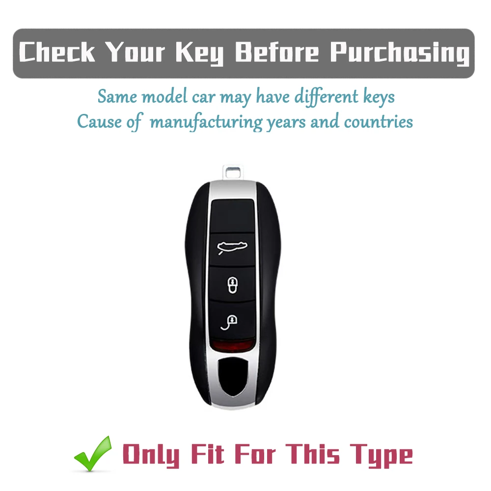 3 Buttons Full Protection Key Case Cover for Porsche Cayenne Macan Panamera 911 718 Cayman 918 958 Remote Key Fob Shell