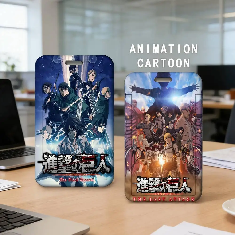 Anime Attack on Titan Credential Badge Holder Card Holders Student Campus Lanyard Cards Holder Neck Straps For Gift