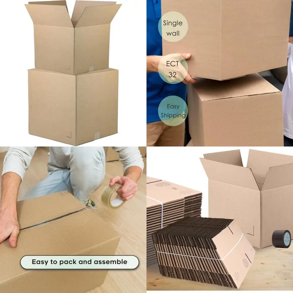 

Коричневые транспортировочные коробки из гофрированного картона 15,5x15,5x8 — 25 упаковок для деловых расходов, упаковки, переезда и решения для хранения