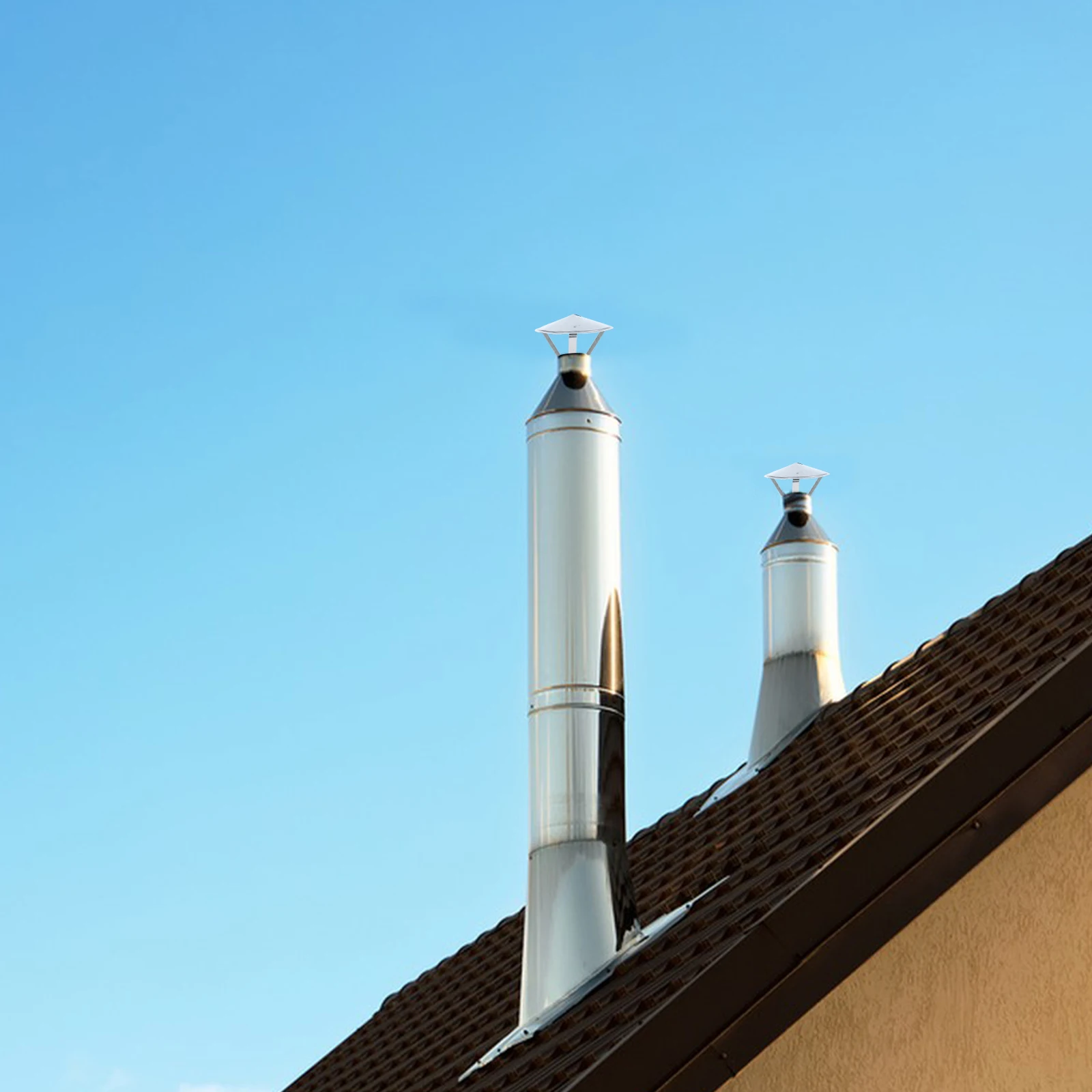 

Stainless Steel Chimney Cap Round Smoke Funnel Protector Rainproof Mushroom Shaped Ventilation Cover Roof Accessories