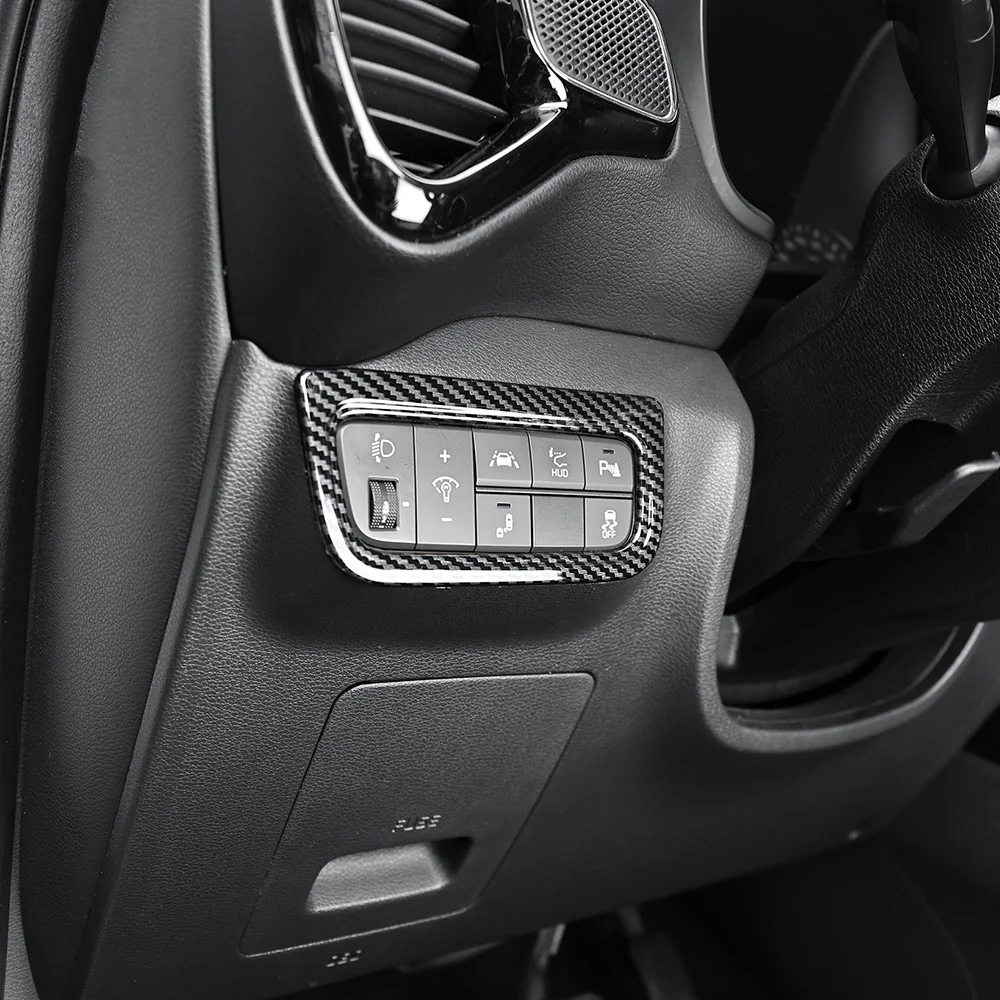 Auto Headlight Adjustment Switch Panel Protective Cover Headlight Area Interior Part ABS For KIA Soul 2020-2025 Left-hand Drive